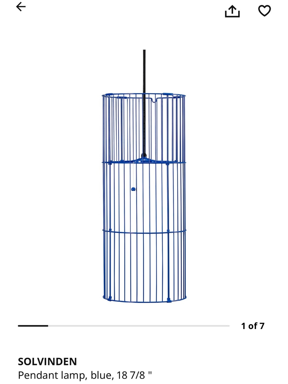 Blue Pendant Lamp - Modern Cage Design